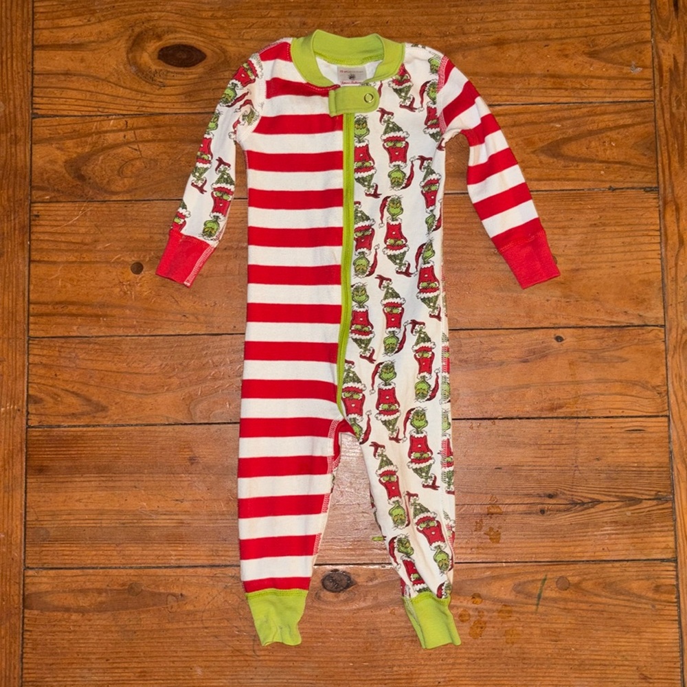 12-18m Hanna Andersson zippered Grinch onesie